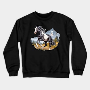 Paint or Pinto Horse Mustang Sticker Crewneck Sweatshirt